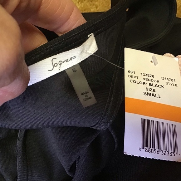 NWT Soprano Black Plunging Sexy Fit & Flare Dress - Picture 2 of 14